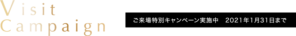 ご来場特別キャンペーン実施中　2021年1月31日まで